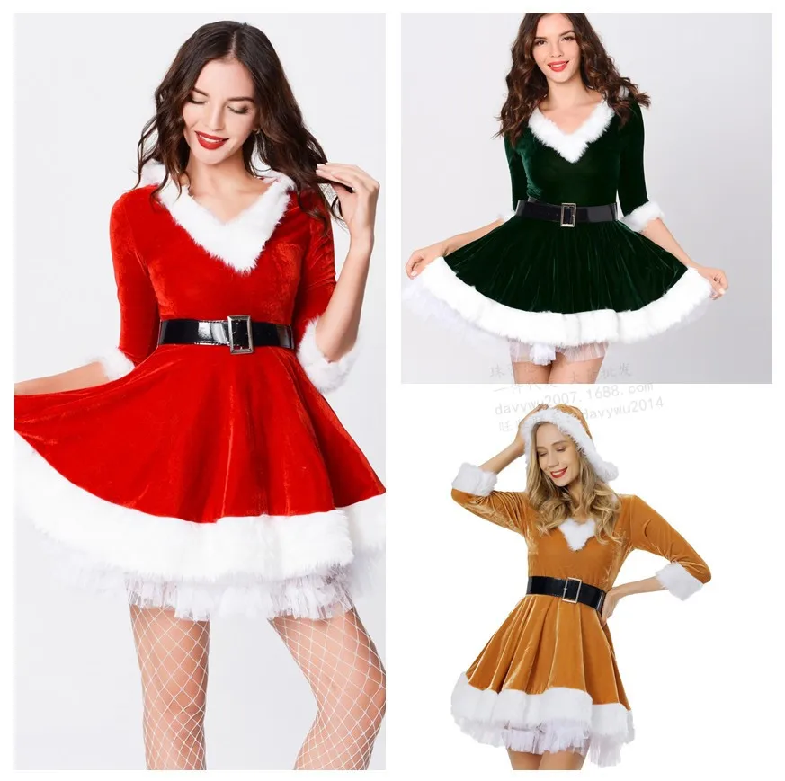 Зеленое искусственное платье сценическое для фотосъемки рождественское с