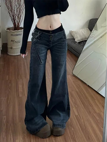 Женские американские рваные джинсы свободного кроя