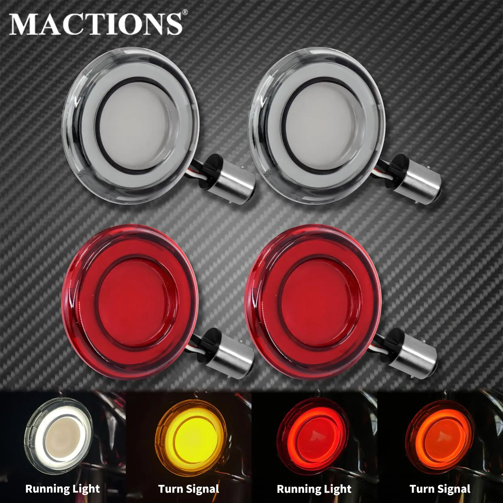 Motorcycle 1157 Bullet Style Front LED Turn Signal Indicator Light Lamp For Harley Touring Softail Dyna Sportster XL 1200 883 FL