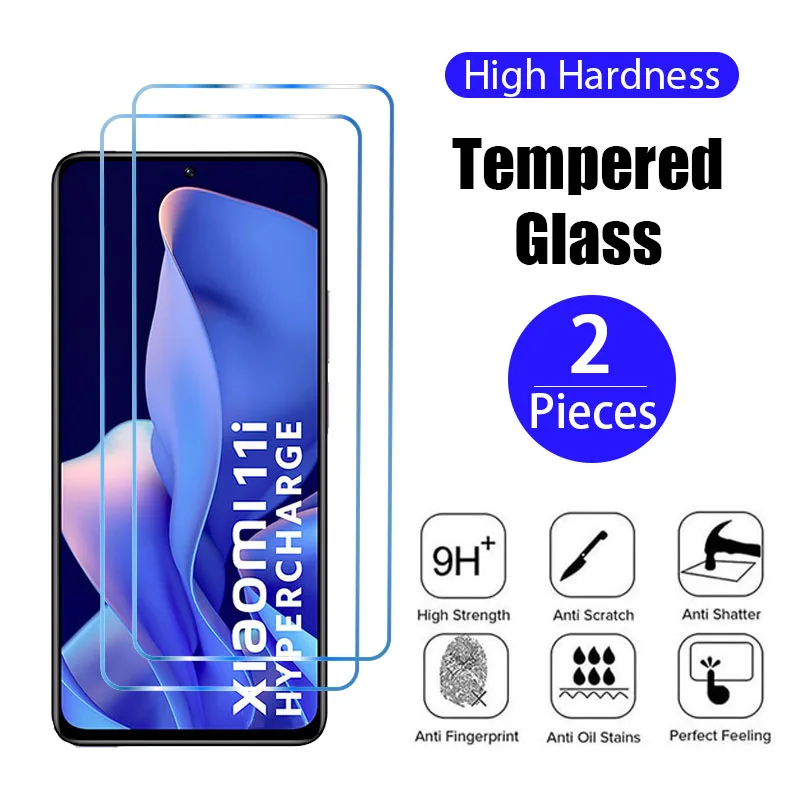 

2PCS Tempered glass for Poco X4 Pro 5G X3 NFC GT M4 M3 F3 F2 C31 Screen protector for Xiaomi 11T Pro 10T 9T 11 10 A3 Lite glass