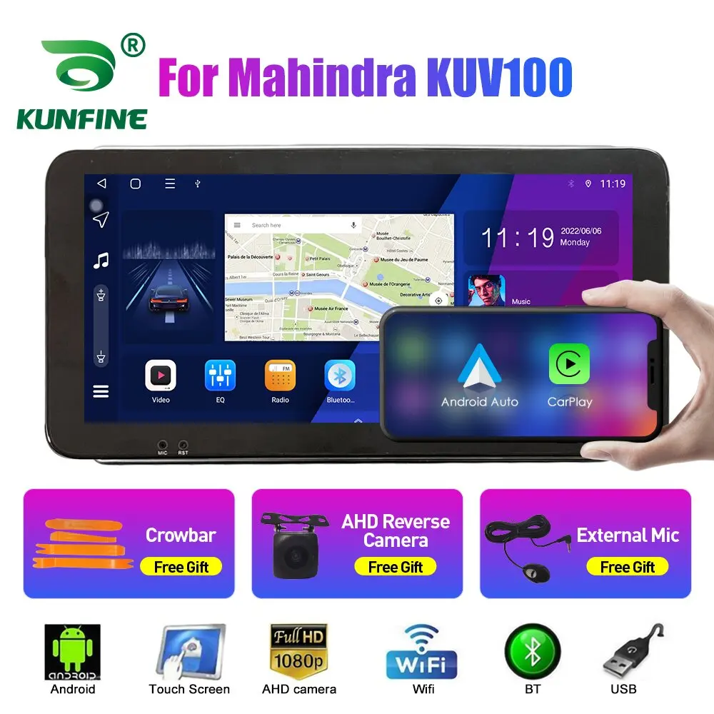 

Автомобильный радиоприемник 10,33 дюймов для Mahindra KUV100 2Din Android Восьмиядерный автомобильный стерео DVD GPS навигатор плеер QLED экран Carplay