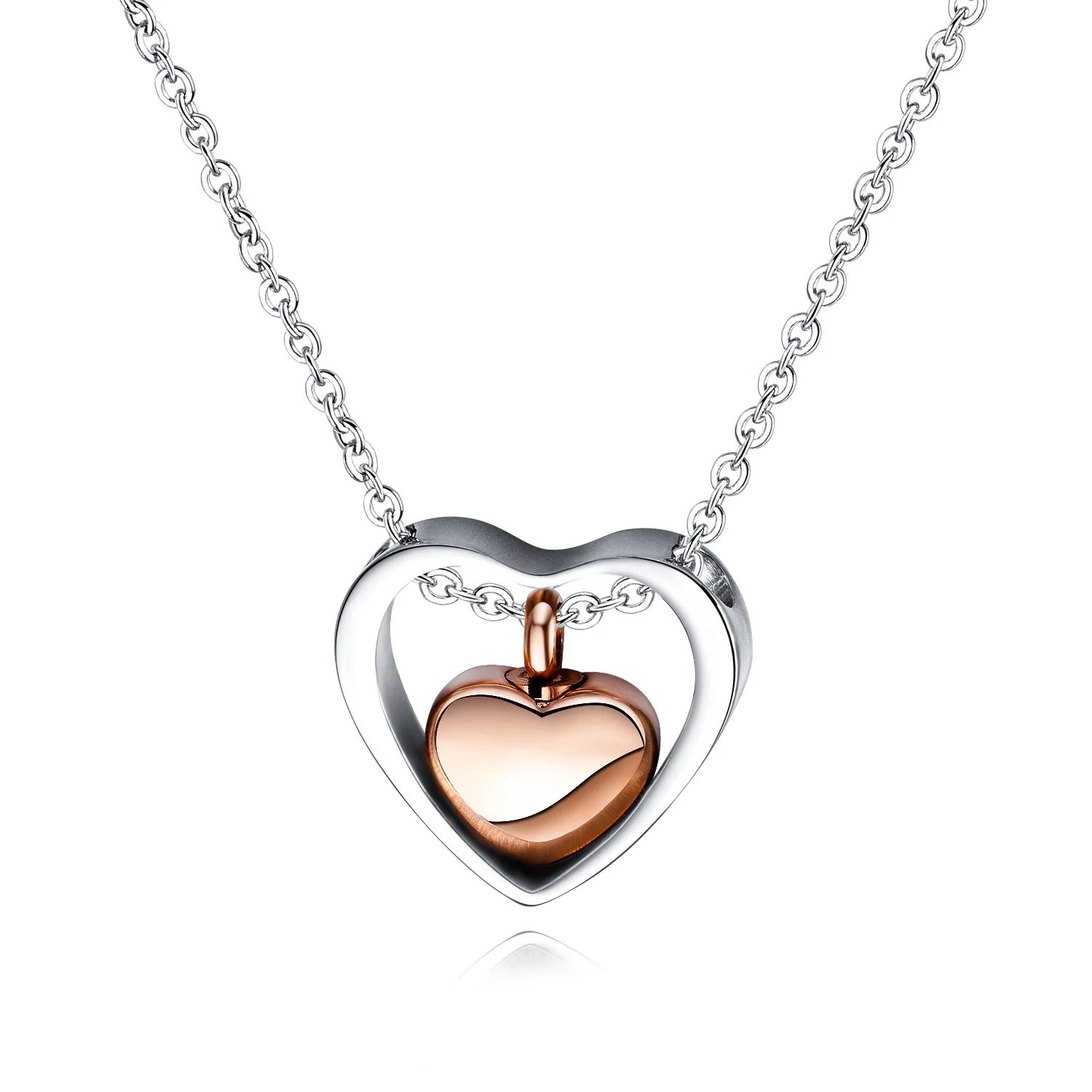 

Love Lady Titanium Steel Necklace Personality Design Pet Ashes Box Can Be Opened