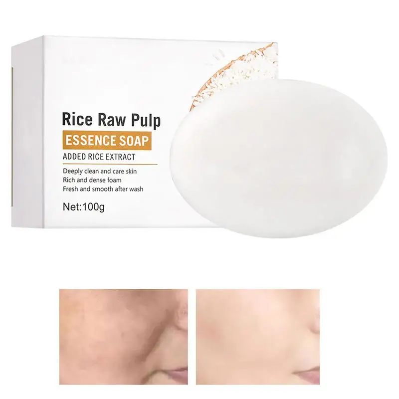 

Rice Whitening Soap Rice Soap Soap Bar Pure Natural Handcrafted Skincare Body Cleanser For Brightens Skin Evens Tone Fades Scars