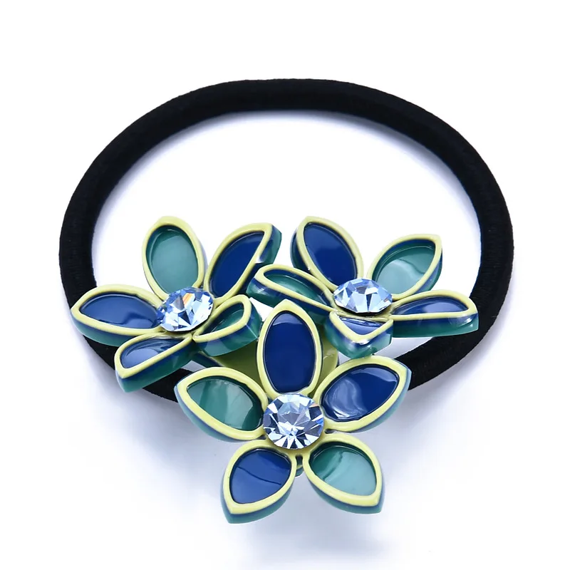 

New acetate plate jewelry ornaments TP series elastic hair band of contracted joker fair diamond flower hair bands