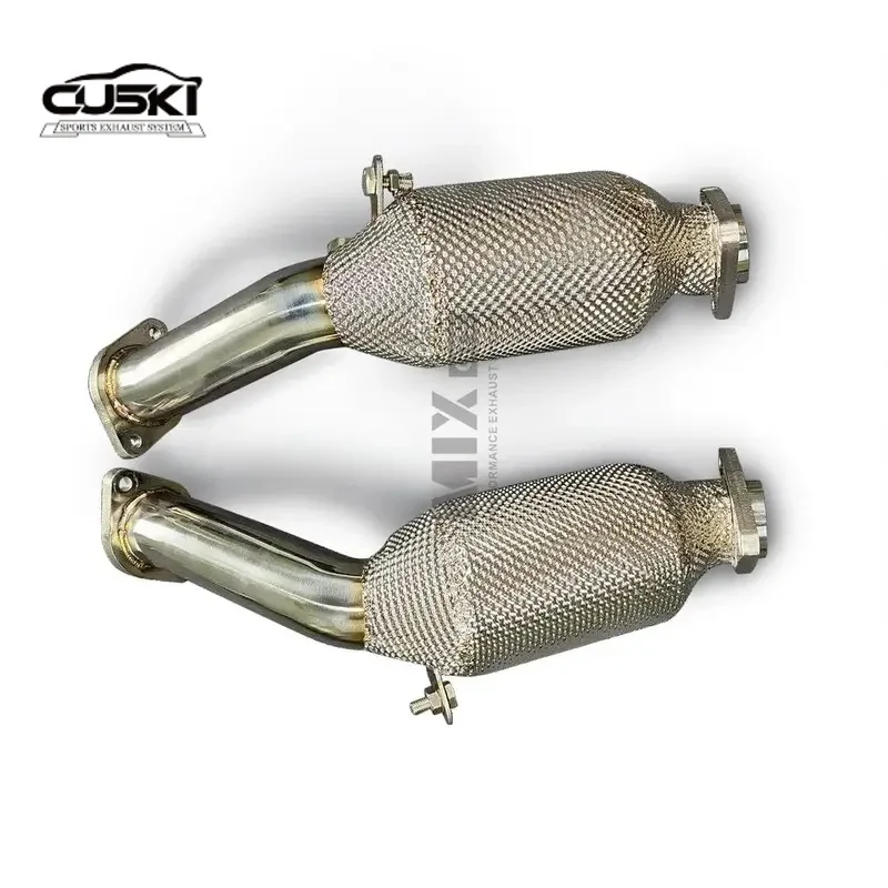 Выхлопная система с высоким потоком и тепловым экраном для Audi A6 A7 EA837 (C7) 3 0 T