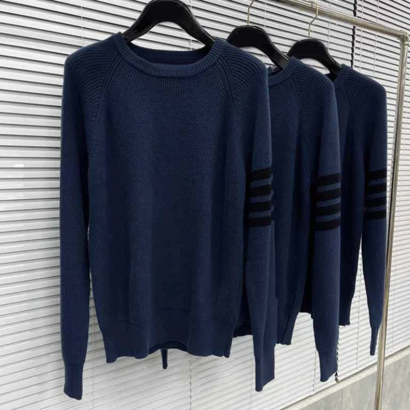 Sweaters Women Winter Striped Korean Style Pullover High Quality Knitwear Casual TB Men Sweater Jumpers