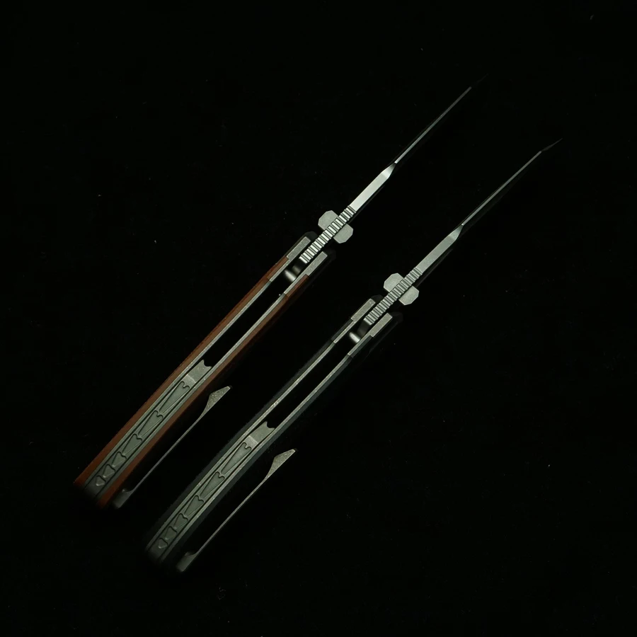 Фото Новый складной нож LEMIFSHE Voodoo из стали N690 с рукоятью из микарты и титана, многофункциональный инструмент EDC для активного отдыха, кемпинга, кухни и выживания №3