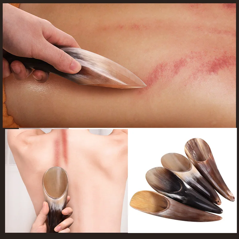 

Натуральный рог буйвола, инструмент для массажа без стресса, спа-терапевтический массажер, соскабливающая доска 1 шт.