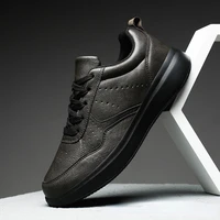 leather men shoes walking sneakers trend lightweight casual shoes breathable leisure male footwear non slip men vulcanized shoes