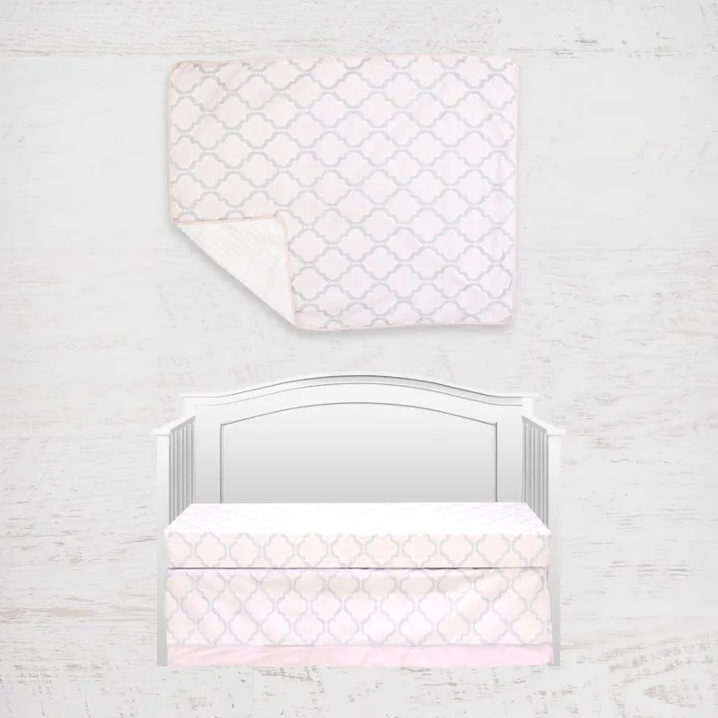 

Pink Medallion 3 Piece Crib Bedding Set
