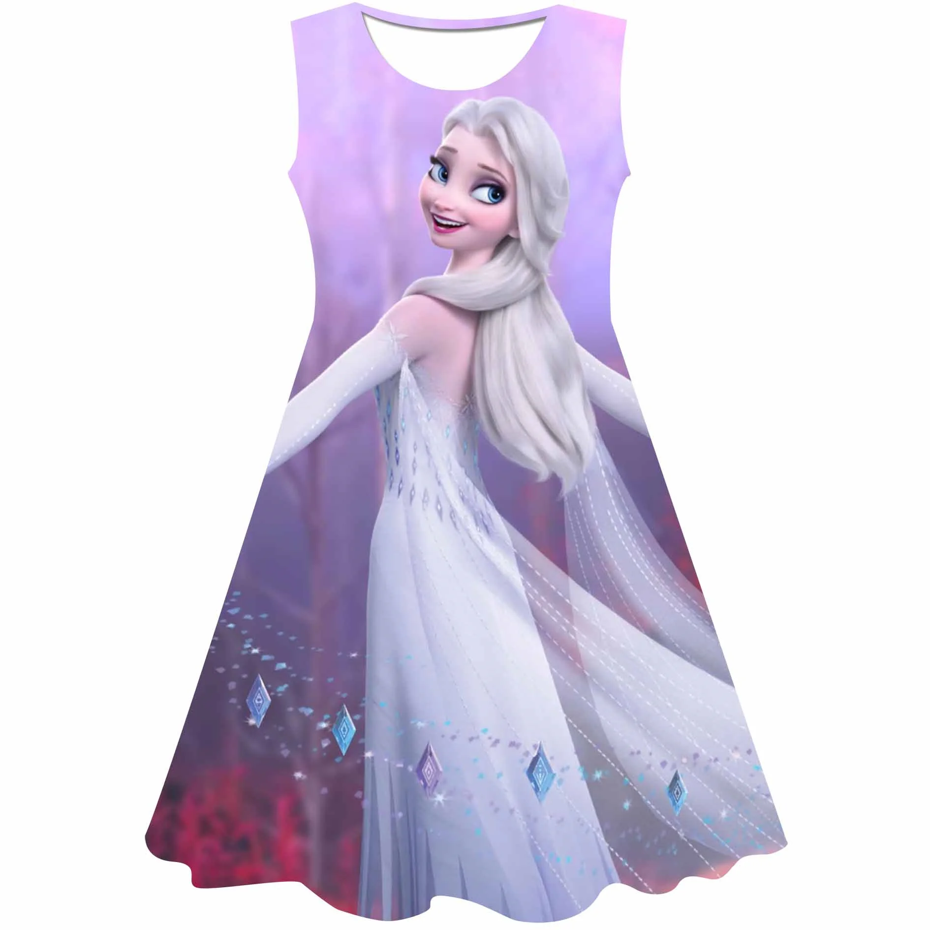 

Elsa Princess Dress Girls Dress Summer Dress 2023 New Short sleeved Children's Western Style Elsa Frozen Dress 1-10Years