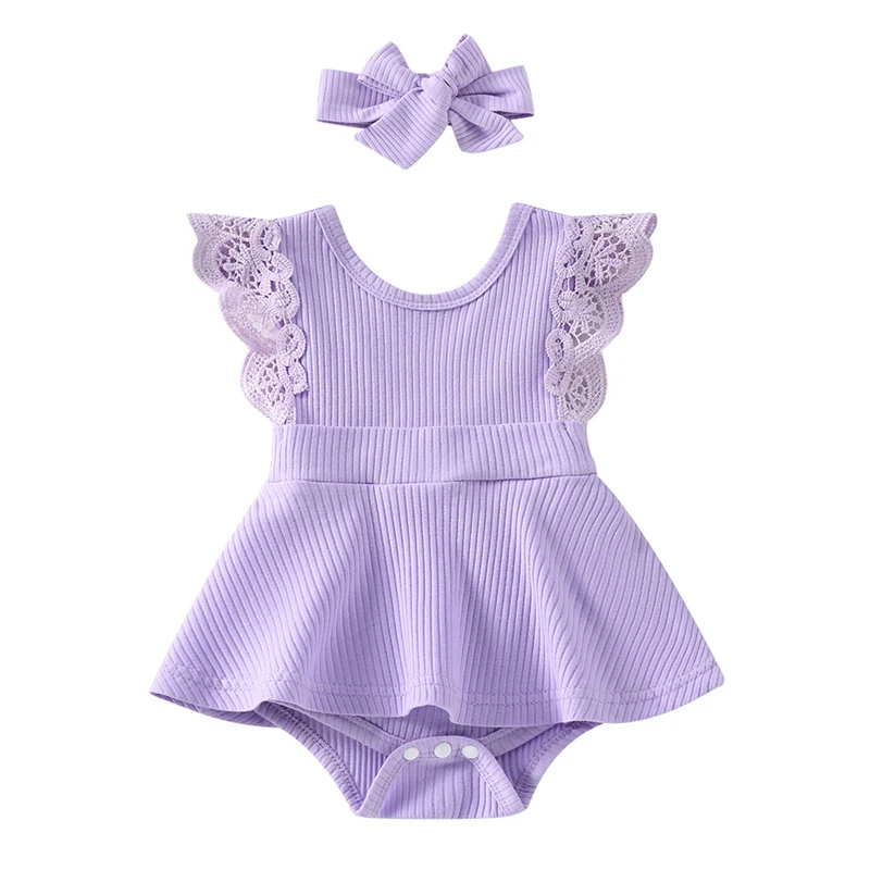 

Children Clothes Baby Girls Rompers New Born Girls Bodysuits 2022 Fashion Cotton Lace Dress Girls Rompers 2Years Summer Overalls