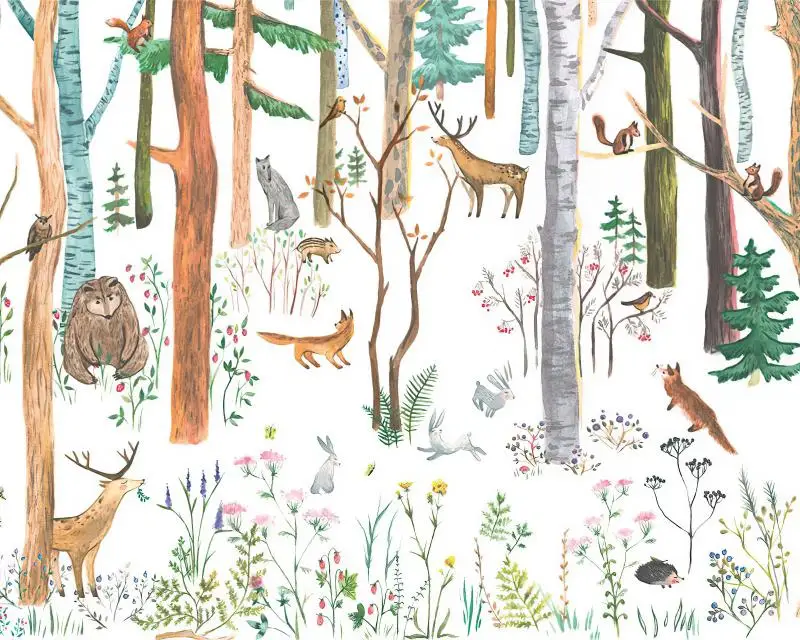 

Шелковые обои Beibehang с изображением лисы