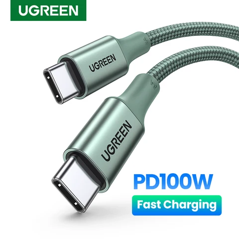Ugreen USB C кабель 100 Вт Type C на Type C для MacBook Samsung PD100W USB Type C, кабель для быстрой зарядки QC4.0 USB C