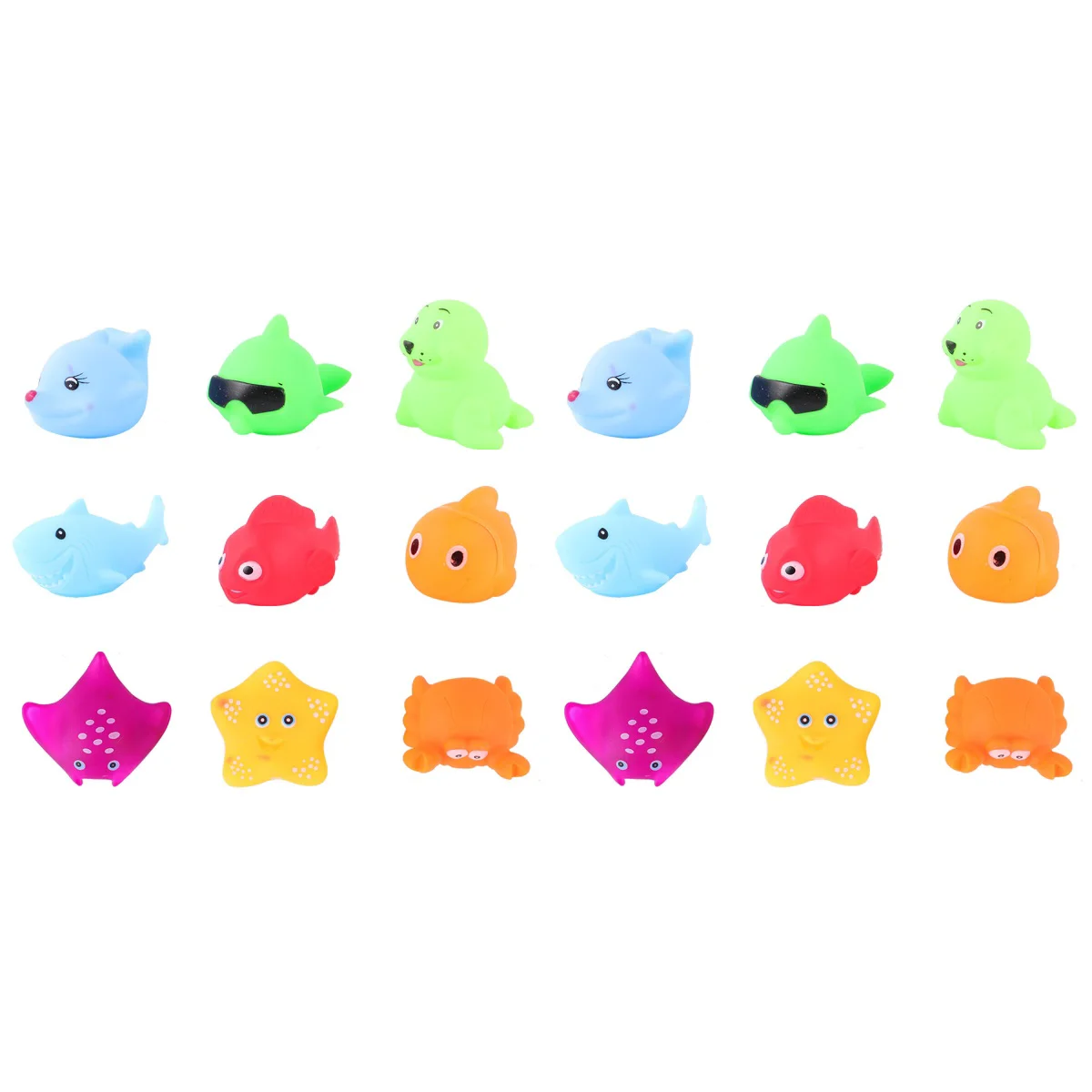 

18 pcs Animal Design Bath Toys Squeeze Sound Bath-time Fun Toys Bathtub Toys for Toddlers and Kids(Assorted Color)