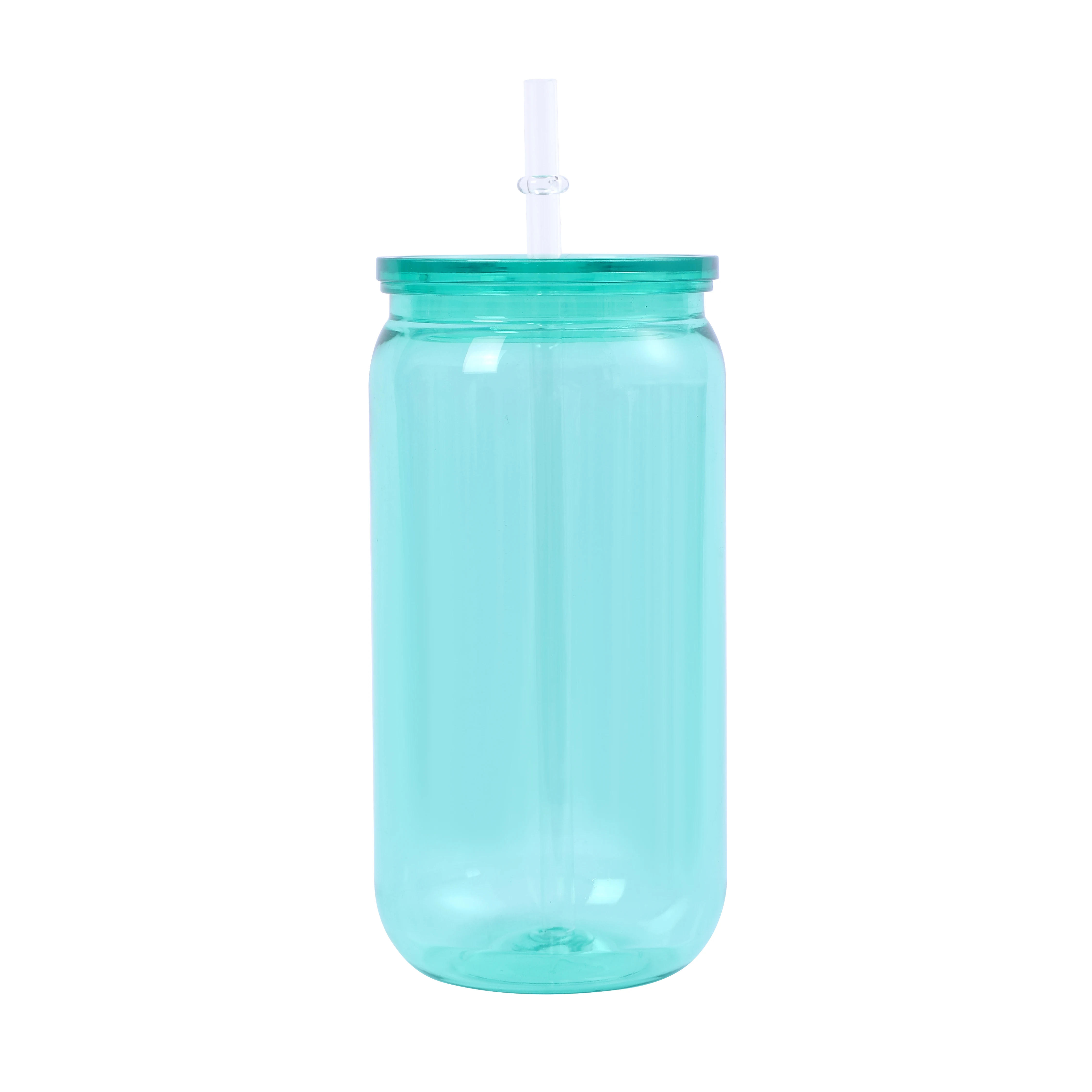 16 унций красочная крышка прозрачная пластиковая чашка с соломинкой прочная и