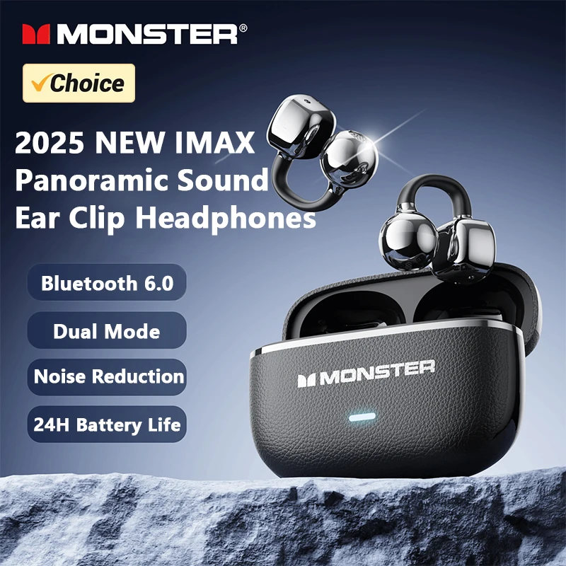 Фото Monster MQT65 OWS Bluetooth 6.0 Наушники Hi-Fi Качество звука HD Вызов Беспроводные наушники Зажим для ушей Спортивные наушники с шумоподавлением №1