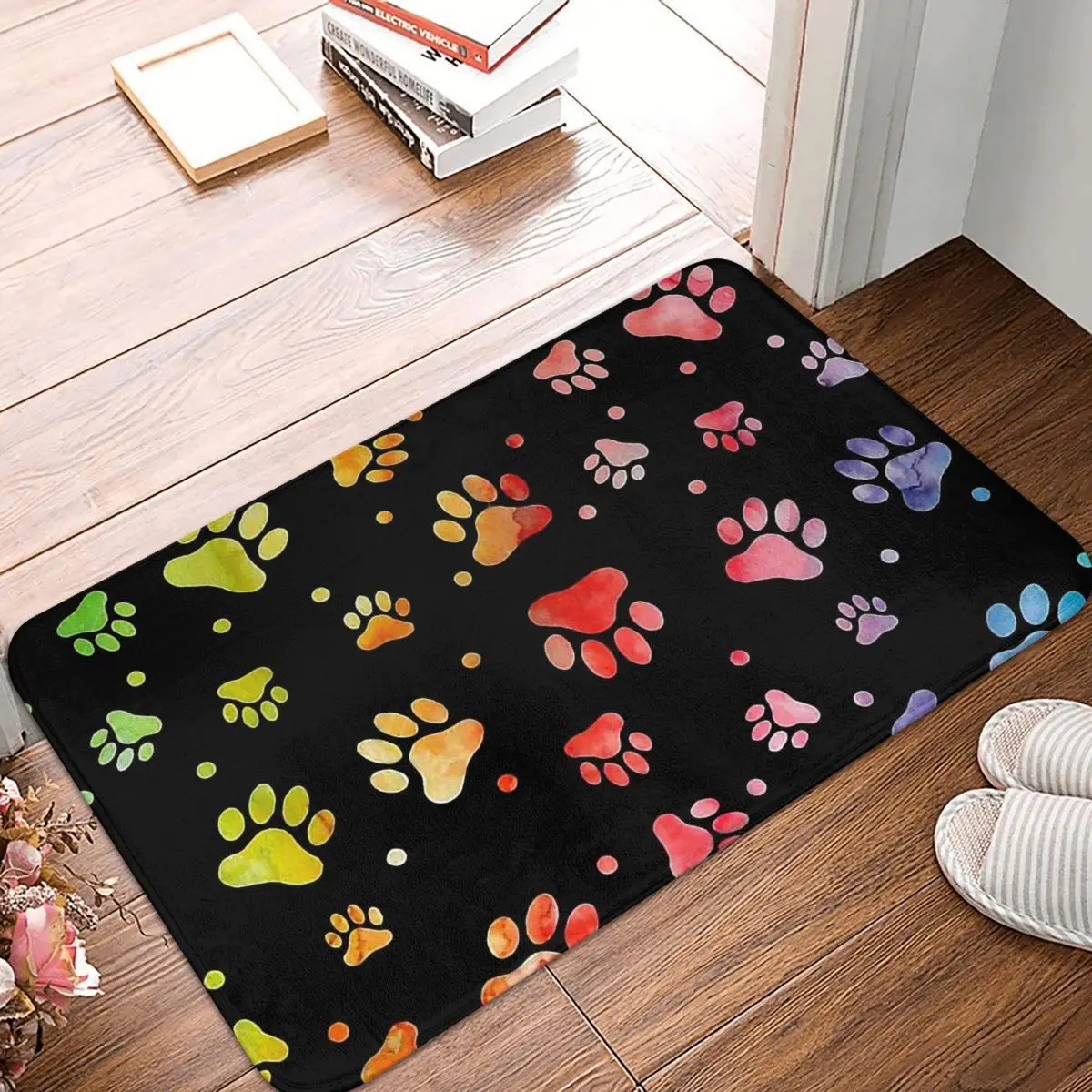 

Animal Cute Forest Ocean Non-slip Doormat Paw Watercolor Colorful Bath Bedroom Mat Prayer Carpet Flannel Pattern Decor