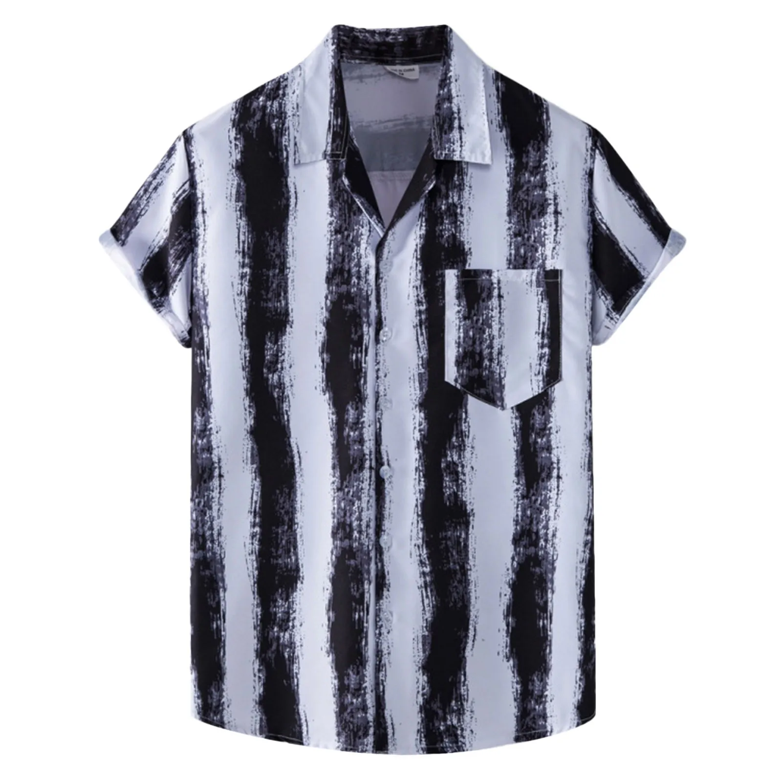 

Men Fashion Summer Top Shirts Casual Hawaiian Beach Print Soft Top Short Sleeve Button Pocket Top Shirt T Shirts Summer Tops Men