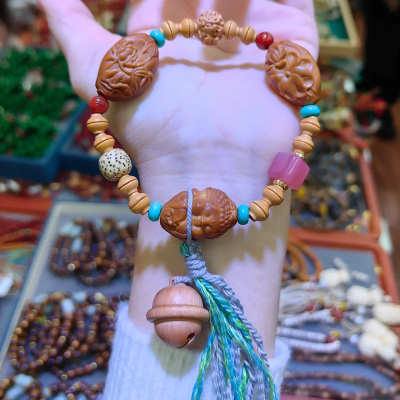 Оливковый орех один круг персиковая древесина искусственная кисточка Бижутерия