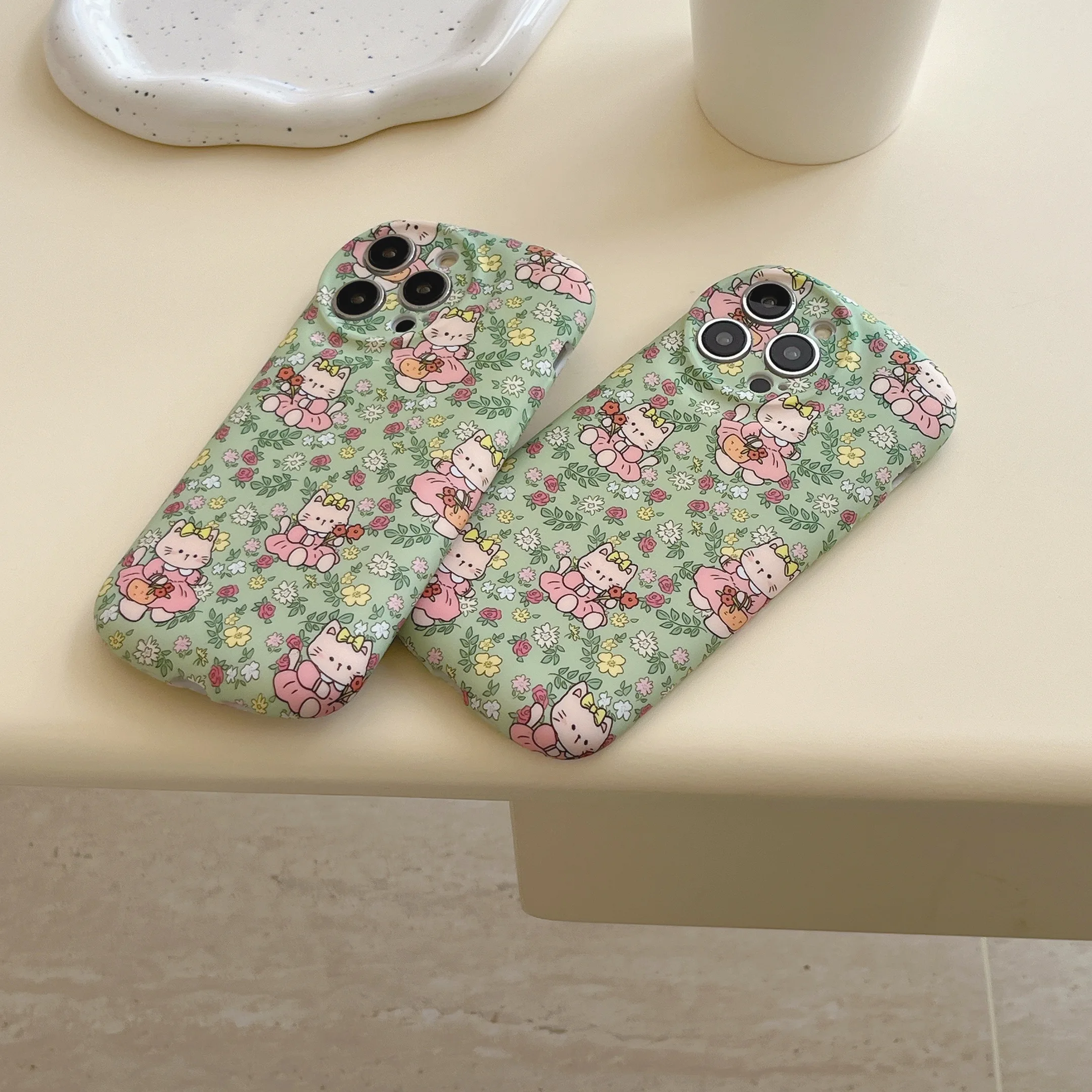 Капсульный полноэкранный чехол для телефона с изображением котенка и цветка iPhone