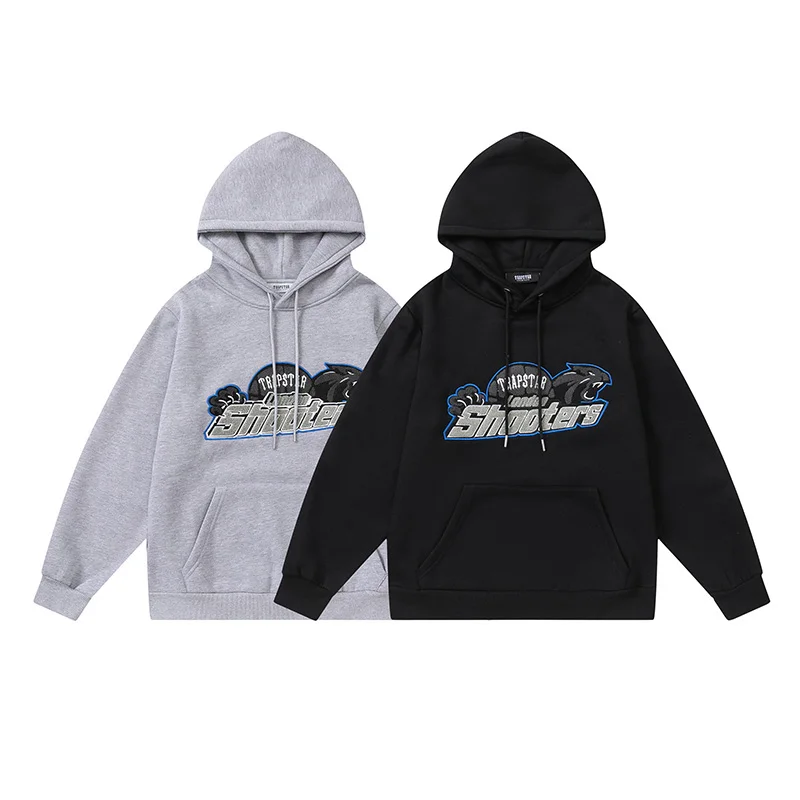 

2023 Autumn Winter New Trapstar Hoodies Hooded Sweatshirts Men Women Casual Cotton Keep warm Tiger Head Embroidered