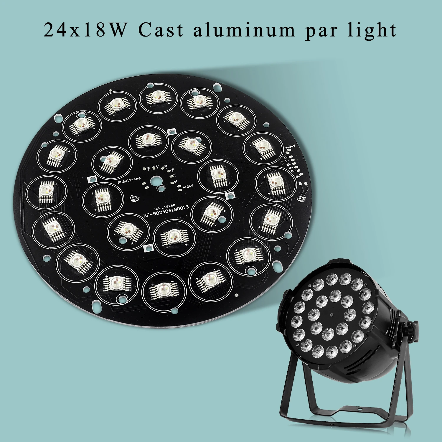 

Водонепроницаемый комплект для ремонта Par Light 24x12 Вт RGBWA UV aicpose