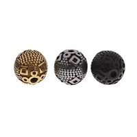 3pcs stainless steel round beads for necklace making carved colorful diy beads jewelry vintage handmade accessories