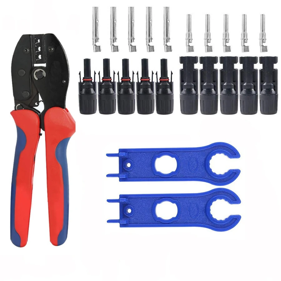 

Solar crimping tool Branch PV Connector TUV male and female Solar Panel Connectors crimper tool kit 2.5/4/6mm2 Photovoltaic Tool