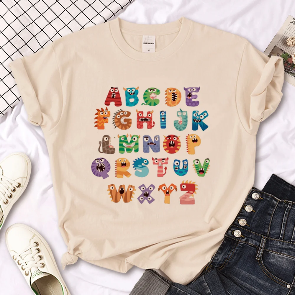 

Alphabet tshirt women harajuku funny t shirt female y2k Japanese 2000s clothes