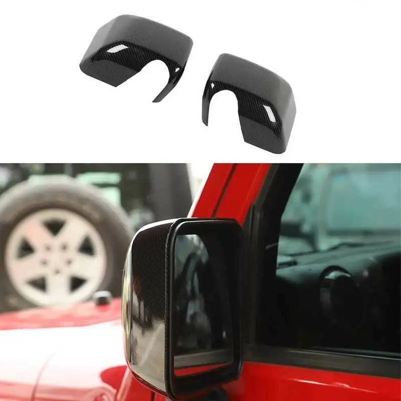 

For Jeep Wrangler JK 2007-2017 Carbon Fiber Exterior Rear View Mirror Cover Trim