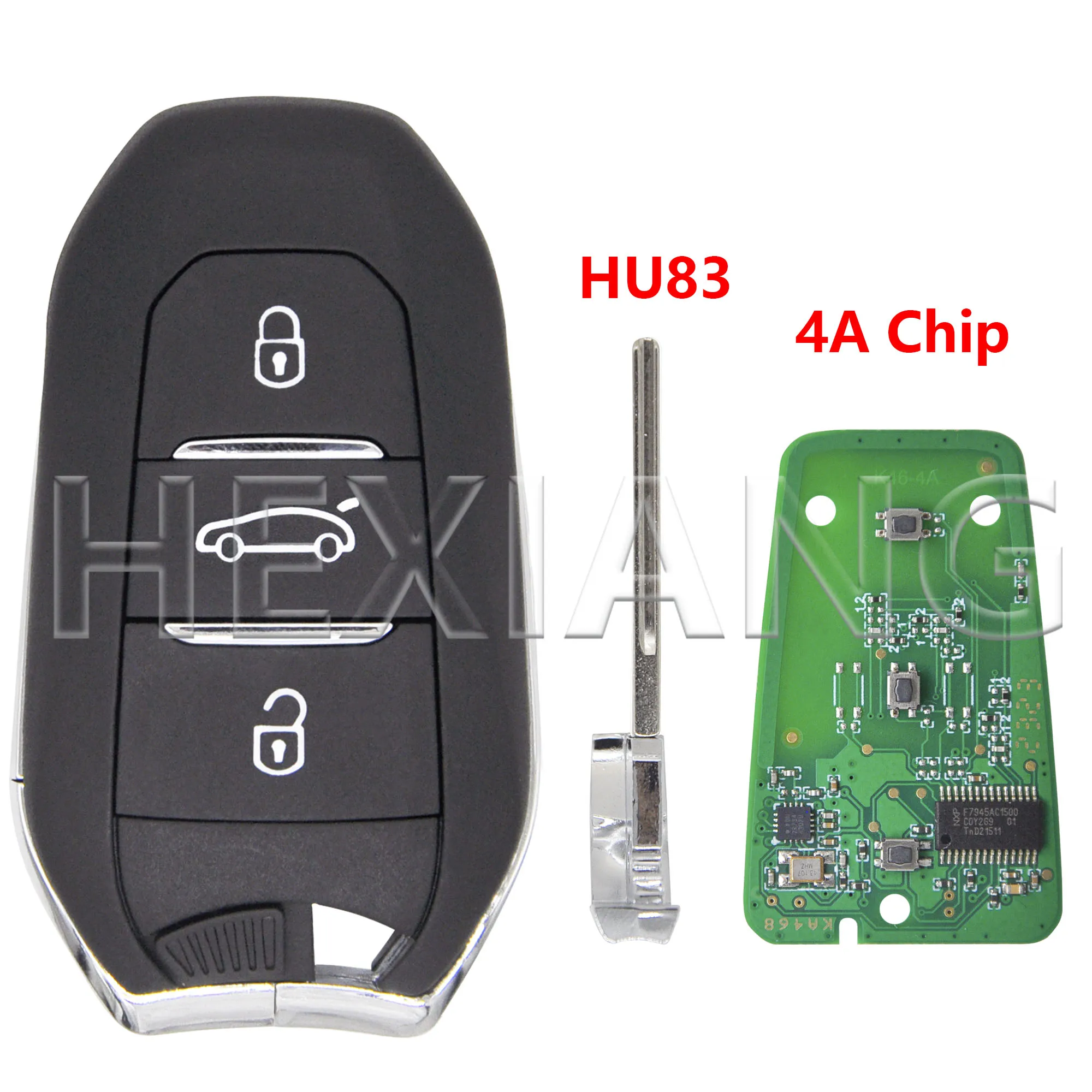 

HE 4A PCF7953M чип 433 МГц бесконтактная карта автомобильный пульт дистанционного управления брелок для Peugeot