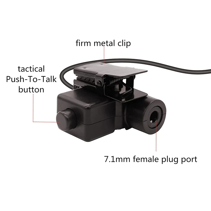 Tactical U94 Adapter Walkie Talkie Headset Cable for Baofeng UV-3R UV-5R BF-888S Kenwood TK-308 TK-320 TK-2312 TK-3212（Civilian）