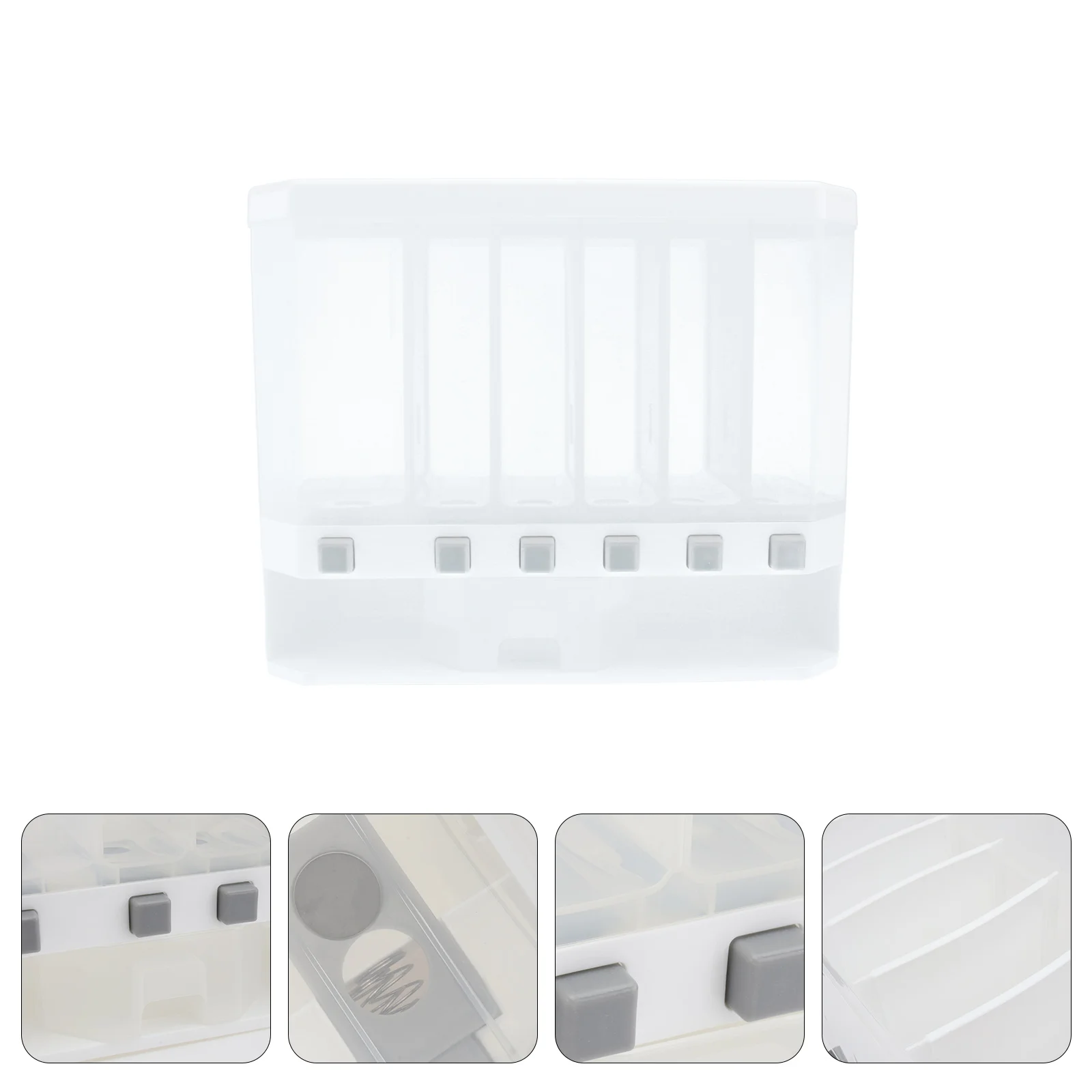 

1PC Wall-mounted Divided Grid Grains Tank Plastic Automatic Rice-out Bucket