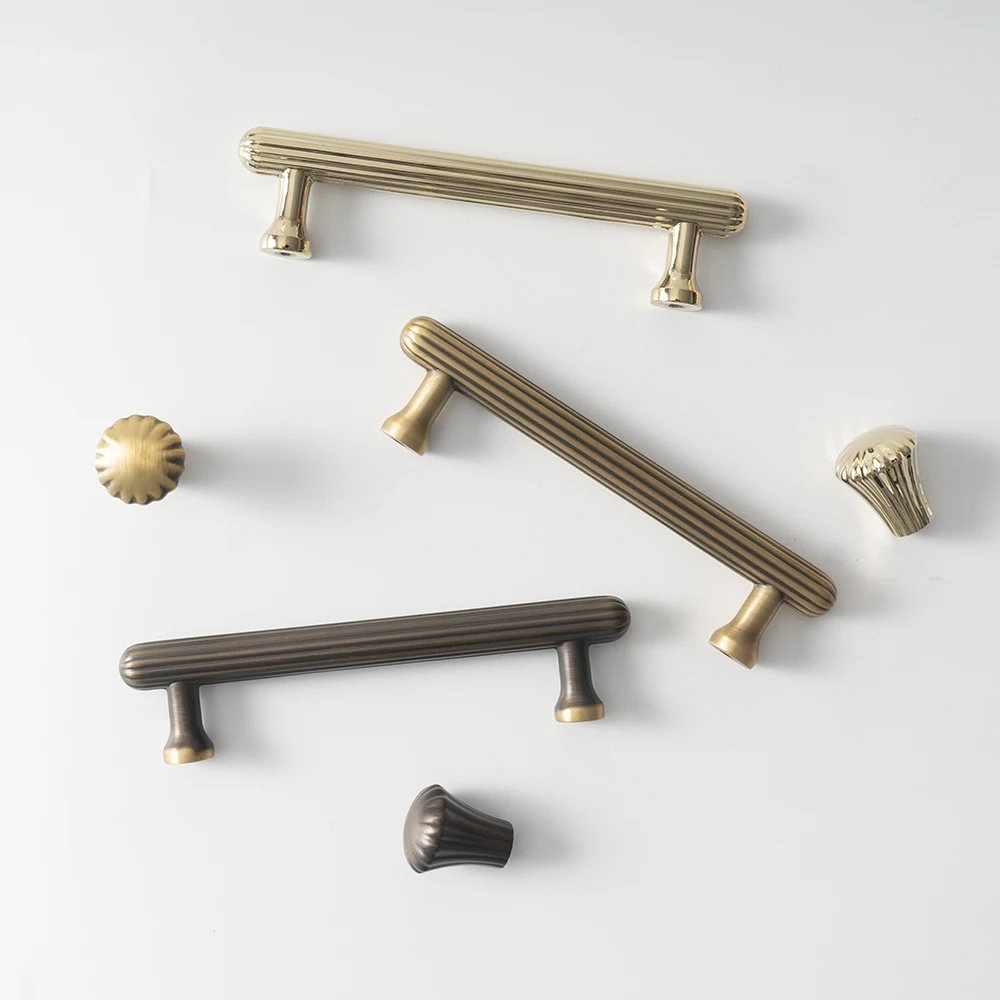 

Атласные латунные ручки для шкафа в скандинавском стиле, однотонные латунные ручки для шкафа, американский стиль, аксессуары для кухни