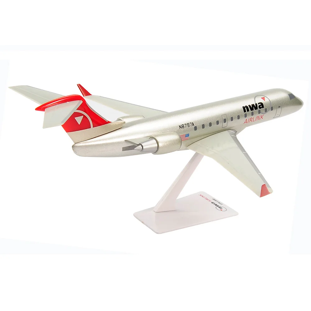 

1:100 Aircraft Model Toy NWA Airlink CRJ-200 Passenger Plane Display Model Toy for Collection