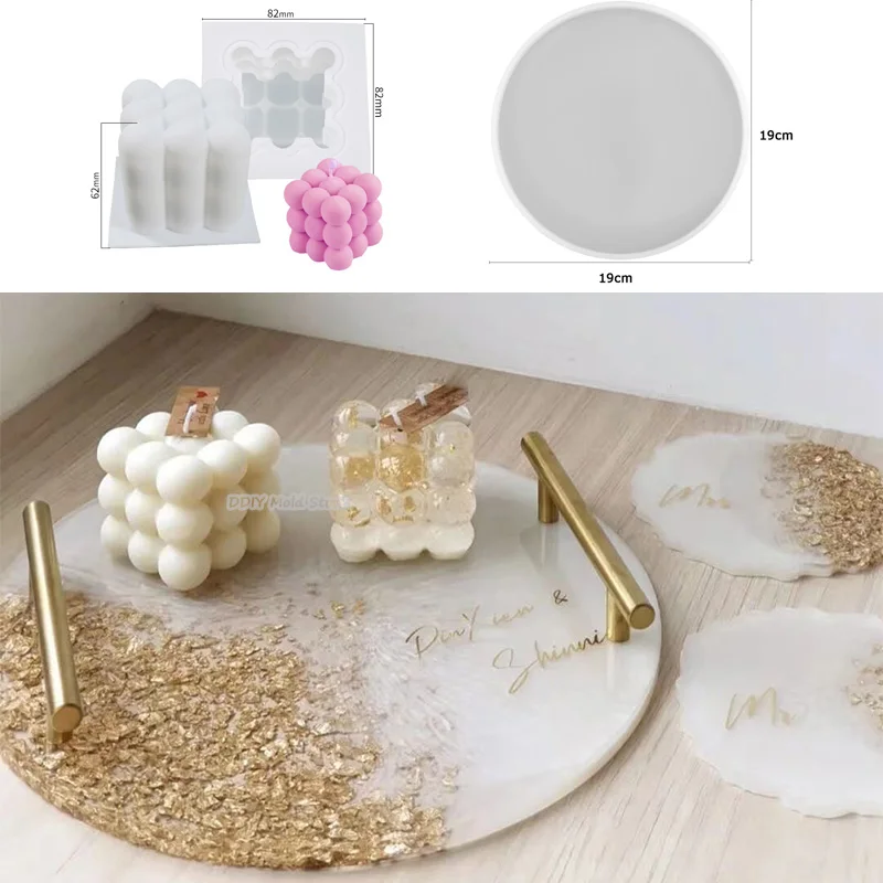 

DIY non stick bubble cube candle silicone mold 3D cube sofa iceberg candle hand made baking chocolate dessert cake mold tool