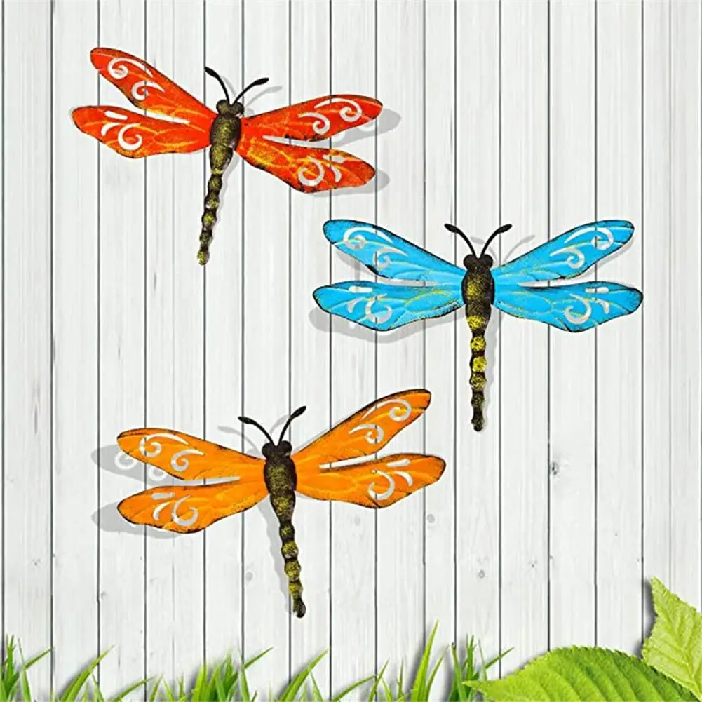 

Large Metal Dragonfly Garden Wall Decor Outdoor Fence Sculpture Artwork Statue Statues Pendant Home Kitchen Bedroom Decorations