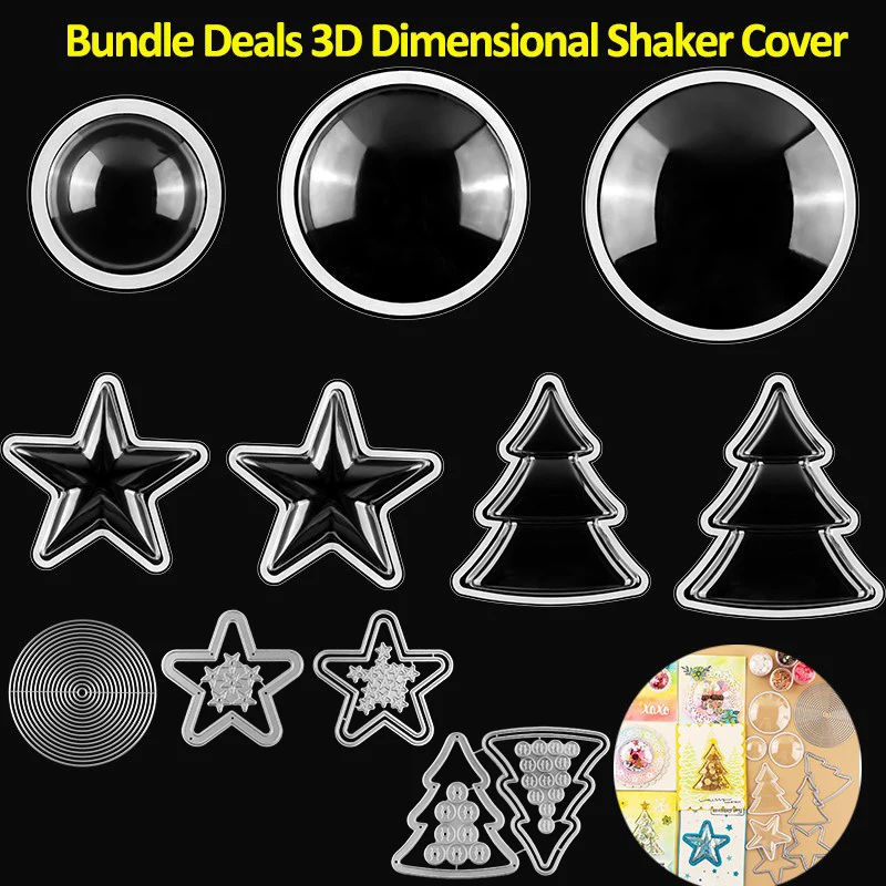 

51-155Pcs 3D Dimensional Shaker Domes for Shaker Cards Making Plastic Clear Puffy Shaker Covers To Add Dimensions Bundle Deals