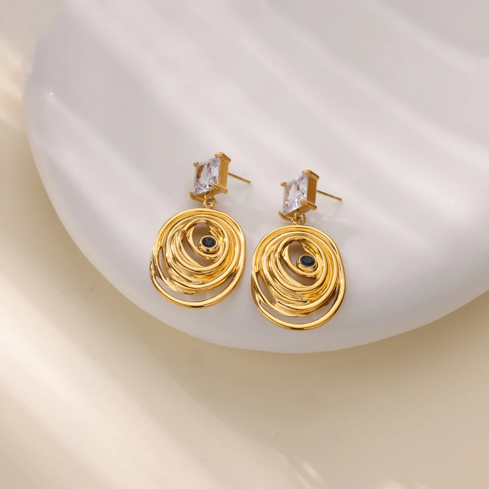 Французские винтажные серьги-улитки для женщин модные серьги из нержавеющей