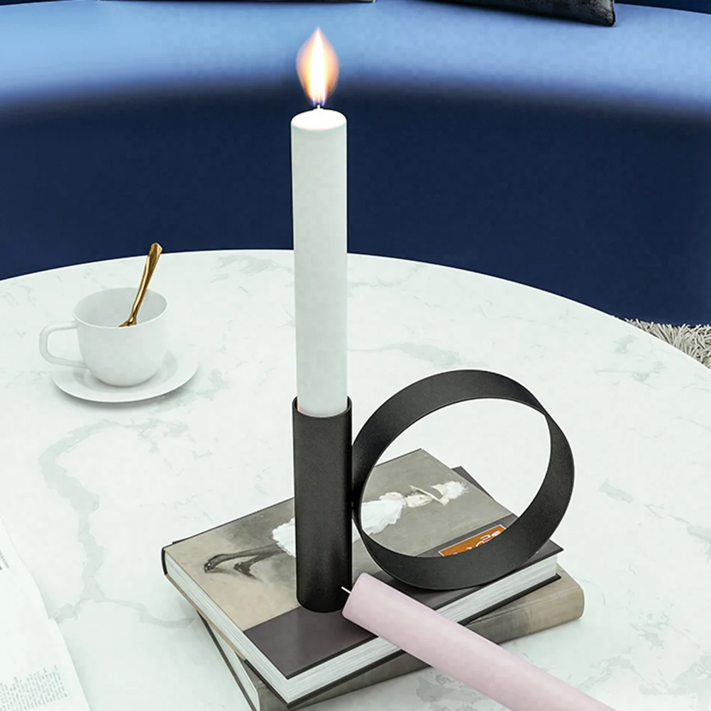 

Metal Tea Holder Nordic Style Geometric Shape Holder Table Holder Decoration Black