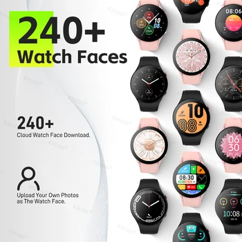 EIGIIS Smart Watch 1.32'' IPS Display Voice Calling 24H Health Monitor Custom Dial 70+ Sports Modes Men Smartwatch For Samsung 5
