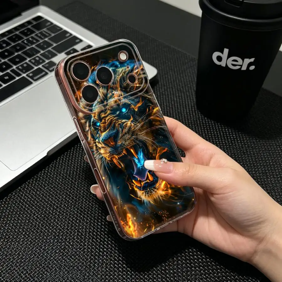 Фото Мягкий чехол для телефона Honor X9b X7b X8 90 Lite X8b X9a X8a с принтом «Огненная голова льва» №4