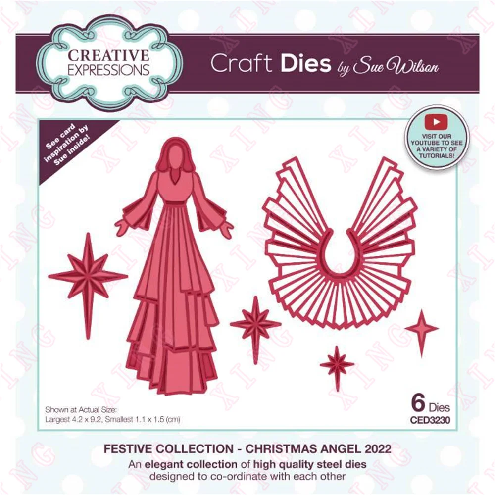 

Newest Scrapbook Diary Decorate Embossing Template Christmas Angel 2022 Metal Cutting Dies Diy Greeting Card Craft Reusable Mold