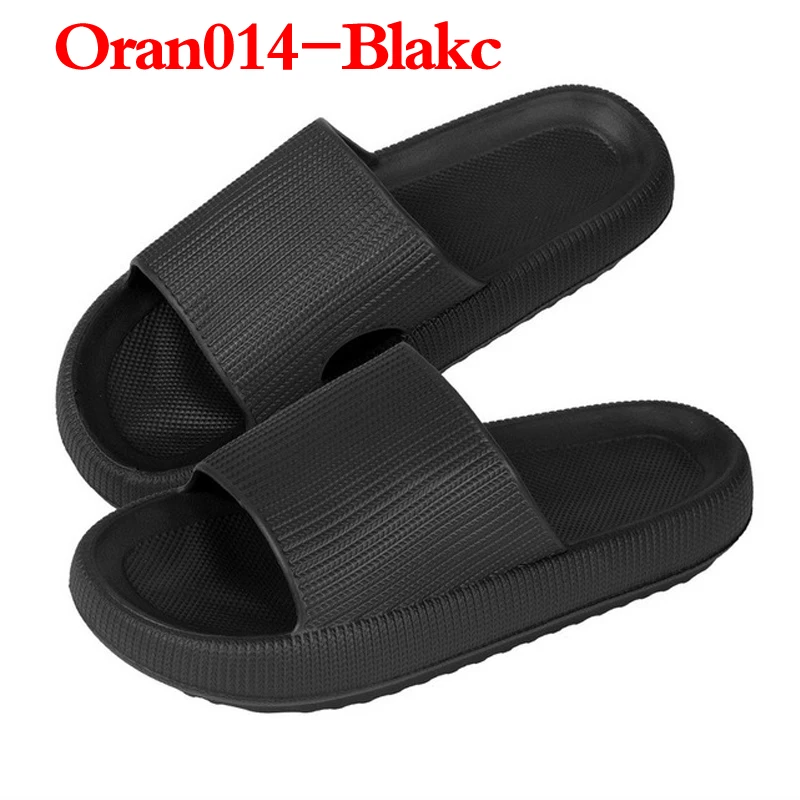 Couple Beach Flip-flop Women's Solid Casual Bathroom Slippers Men Breathable Shoes Square Thick EVA Soft Anti-slip Silent Slides