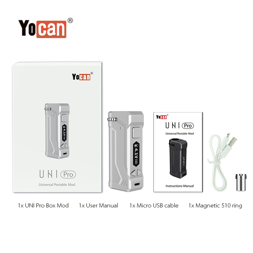 

100% Original Yocan UNI PRO 650mAh Preheat Battery Variable Voltage Mod Batteries Fit All Cartridges Carts