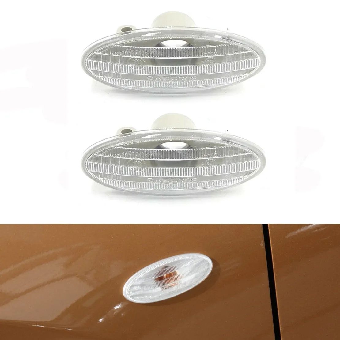 Luz de intermitente lateral para coche, marcador de guardabarros para Nissan Cube Juke Note 261608990A, lámpara de estacionamiento, 2 piezas