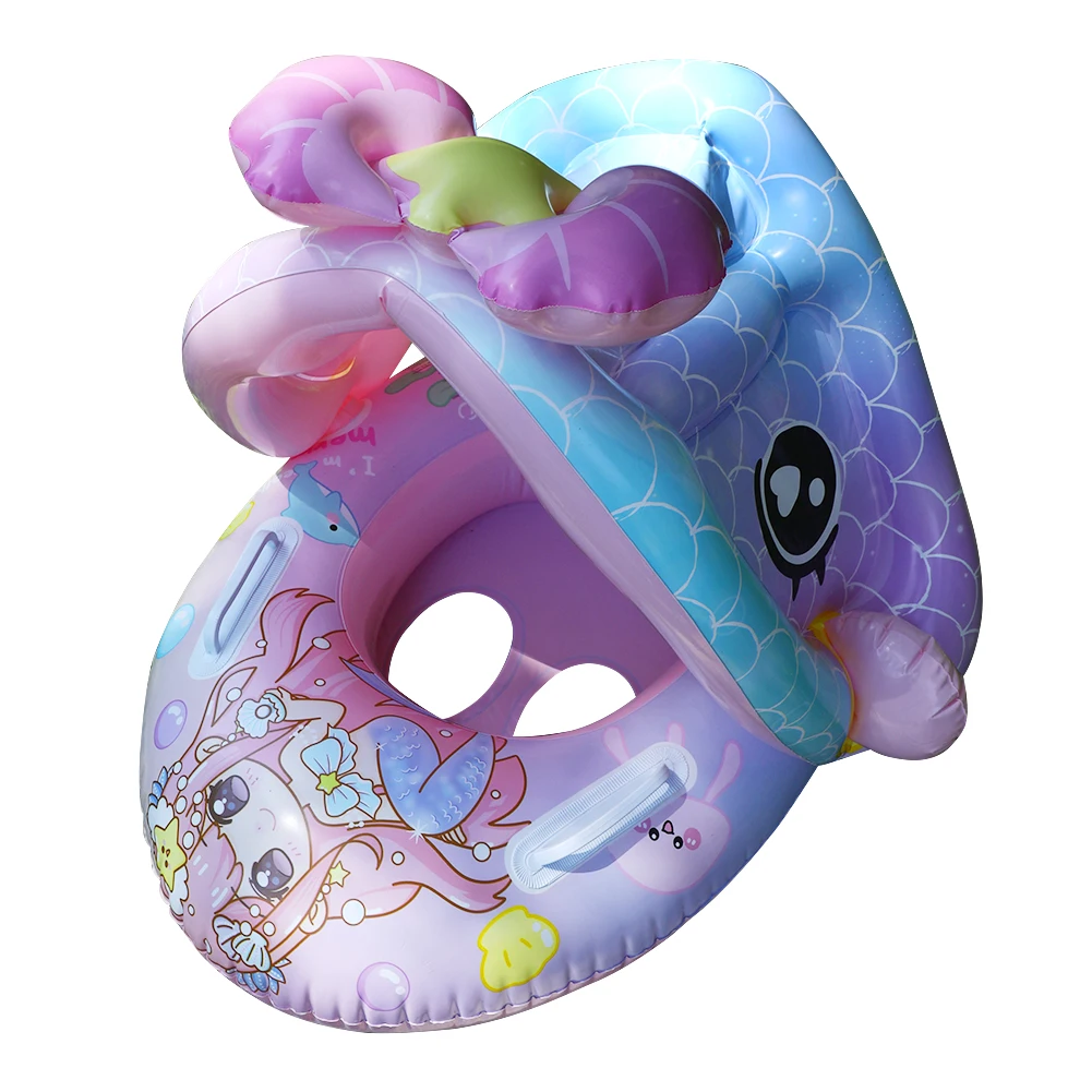Детское кольцо для плавания надувное с солнцезащитным кольцом поплавок бассейна