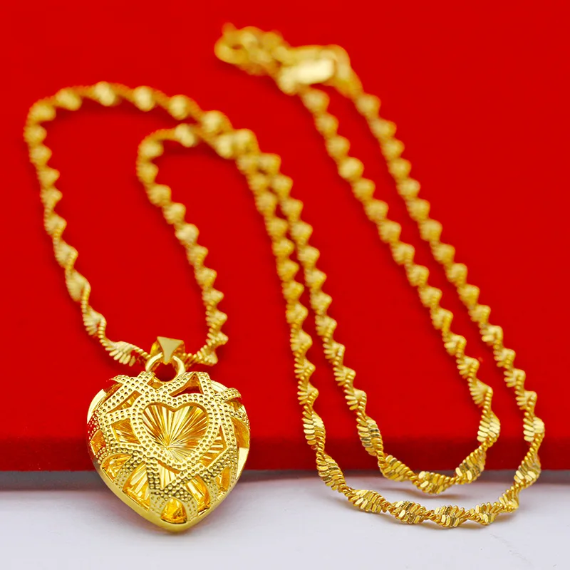 Женское Ожерелье из 18-каратного золота с подвеской желтого 24 к 100% пробы |