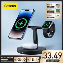 Baseus 3 in 1 20W Magnetic Wireless Chargers Stand For iPhone 12 13 14 Charger Dock Station for Airpods Pro Wireless Charger